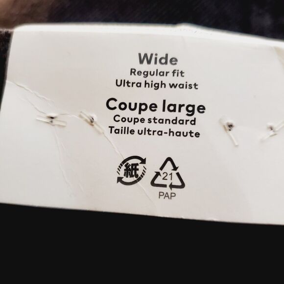 H&M Black Ultra High Waist Wide Jeans Size 6 NWT - Picture 7 of 9